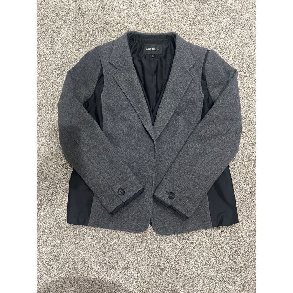 Lafayette 148 New York Convertible Wool Blend Blazer Vest Grey Black Size 14